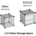 thumbnail image 5 of KOUSI 14"x14" Wire Cube Storage, Metal Grid Organizer, 8-Cube Modular Shelving Unit, Stackable Bookcase, Ideal for Living Room, Bedroom, Office, Garage, 5 of 7