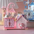 thumbnail image 2 of Despertador Creative Pink con lámpara y diseño de casa decorada, 2 of 2
