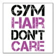 thumbnail image 1 of DistinctInk Custom Bumper Sticker - 3" x 3" Decorative Decal - White Background - Gym Hair Don't Care, 1 of 2