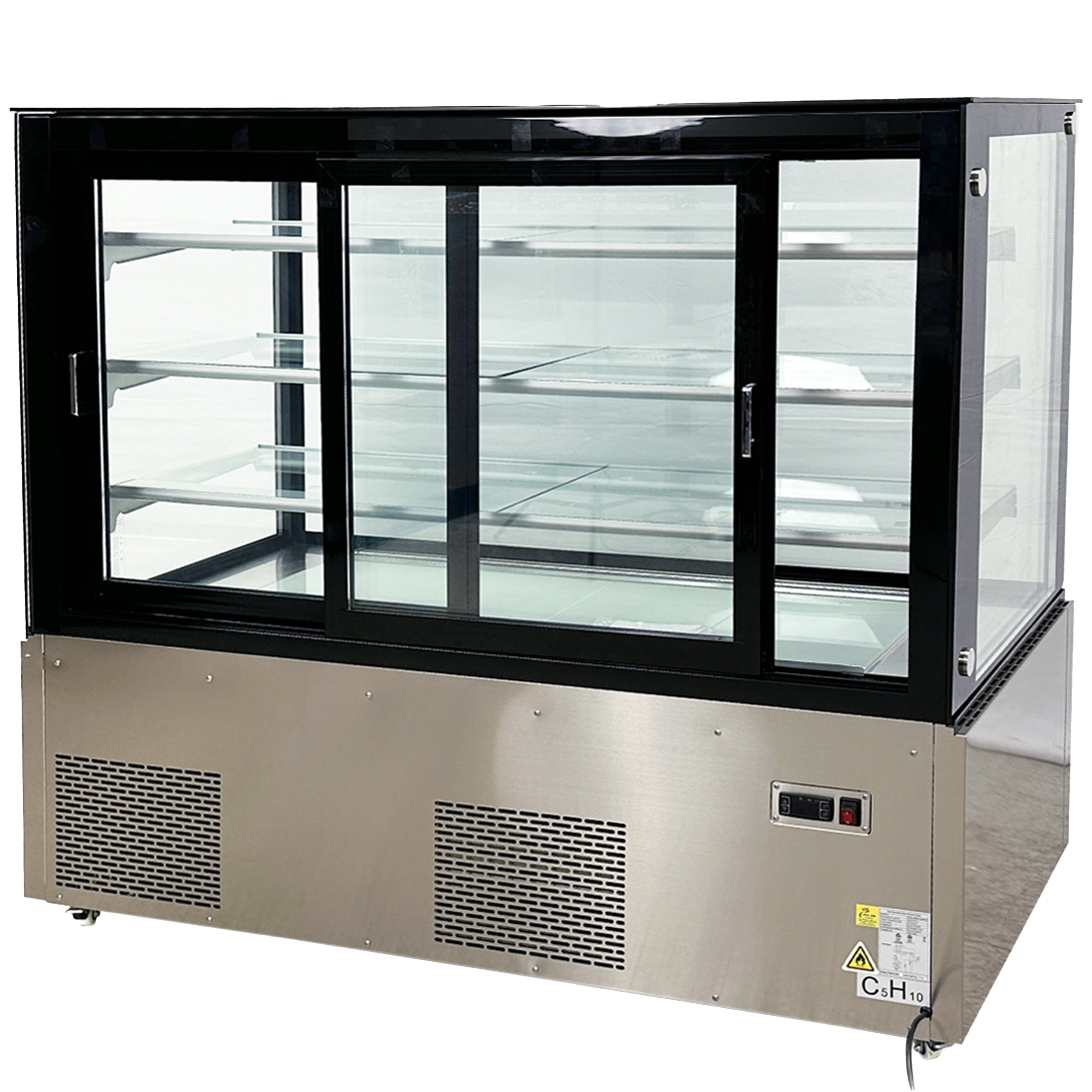 NSF 60 in. Commercial Galss Door Refrigerated Bakery Display 24 Cu.Ft. Refrigerator Case in Stainless Steel