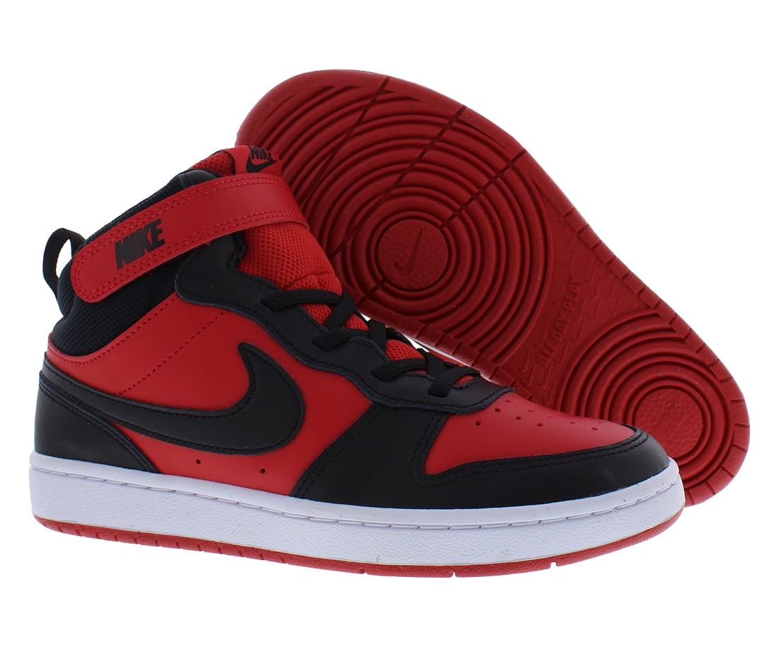 NIKE Court Borough Mid 2 Boys CD7783-602 (University RED/Black-WH), Size 11