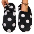 thumbnail image 3 of SAWOBUUN Womens Polka Dot Fuzzy Slippers Closed Toe Soft Fuzzy Plush House Shoes Winter Warm Cozy Non Slip Casual Indoor Outdoor Slippers, 3 of 9