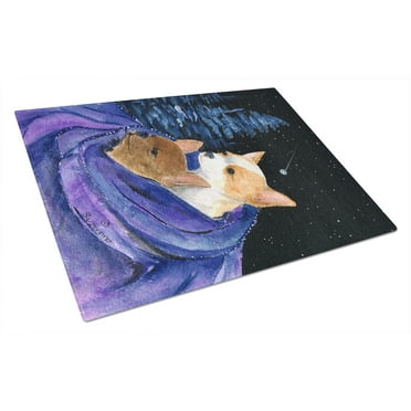 Carolines Treasures SS8513LCB Starry Night Chihuahua Glass Cutting Board Large 12H x 16W multicolor