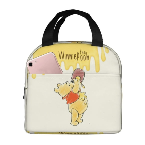 Winnie l'Ourson Sac à Lunch Portable Épaissi pour Garçons Filles, Sac à Lunch Imperméable pour Femmes Hommes, Boîte à Lunch Isolante pour École Bureau Voyage