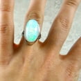 thumbnail image 4 of Xinyolin Women's Vintage Big Artificial Opal Engagement Rings - Anniversary Jewelry Gifts, 4 of 4