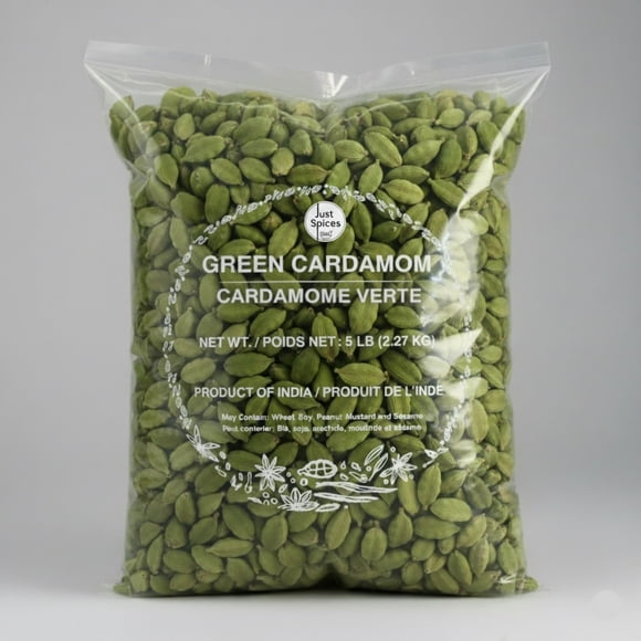 Just Spices - Green Cardamom (Elaichi), 5 lb (2.27 kg), Product of India, Value Pack