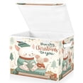 thumbnail image 2 of Large Collapsible Storage Box Flip Lid Fabric Decorative Organizer Container Basket with Handles 16.5×12.6×11.8in Christmas Cat and Mouse, 2 of 7