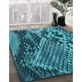 thumbnail image 2 of Ahgly Company Indoor Rectangle Patterned Bright Turquoise Blue Area Rugs, 7' x 9', 2 of 6