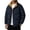 Navy, variant on Men's Puffer Zip Up Jacket Stand Collar Quilted Winter Coat Plaid Lining Casual Warm Outerwear Long Sleeve Elastic Cuff Padded Jacket for Daily Outdoor Travel Navy XL