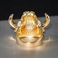 thumbnail image 7 of A Luxurious And Bold Women'S Fashion Ring Featuring a Bull Head Design, Intricately Set with Sparkling Synthetic Zirconia Stones, Suitable for Both Men And Women at Parties And High-End Events., 7 of 7