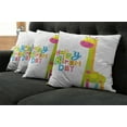 thumbnail image 2 of Ambesonne Birthday Throw Pillow Cover 4 Pack, Birthday Giraffe, 16", Multicolor, 2 of 6