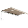 thumbnail image 2 of Gymax 13 x 8.2 ft Outdoor Patio Retractable Awning Polyester Sunshade Cover w/ Manual Crank Handle Deck Beige, 2 of 10