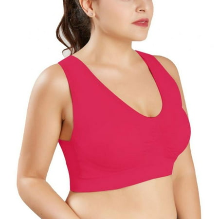

KOERIM Sports Bras for Women 2Pack Seamless Comfortable Yoga Bra with Removable Pads Size S-3XL