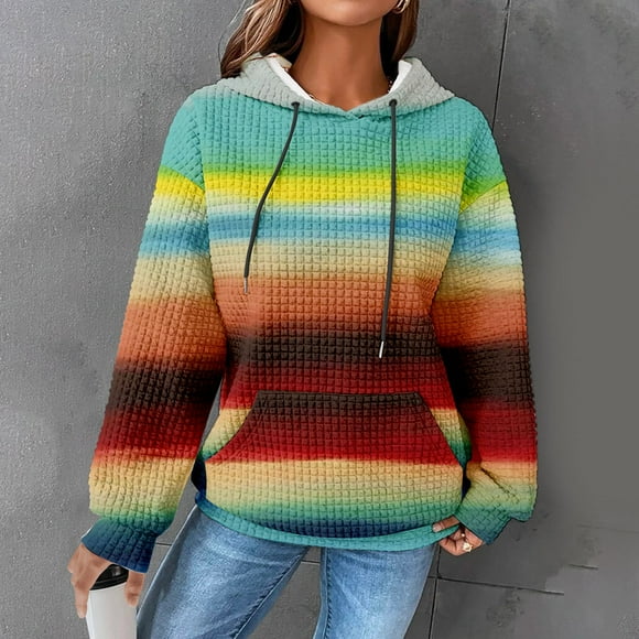 DondPO Essentials Hoodie Hoodies for Women Women's Cute Oil Painting Gradient Hoodie Drawstring Pullover Sweatshirt Fashionable Sweater Clothing Womens Sweaters Sweatshirt for Women Green 4XL