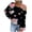 Black-F, variant on Penkiiy Womens Valentine Day Sweatshirt Off-shoulder Shirt Graphic Long Sleeve Pullover Tops S Black