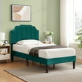 thumbnail image 5 of VECELO Twin Upholstered Platform Bed Frame with Tufted Adjustable Headboard/Mattress Foundation/Wood Slat Support,Easy Assembly,Dark Green, 5 of 7