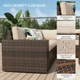 thumbnail image 6 of Sunmthink 7Pcs Outdoor Patio Furniture Set with Fire Pit Table Wicker Rattan Sectional Sofa Patio Conversation Sets-Beige(with Waterproof Cover), 6 of 7