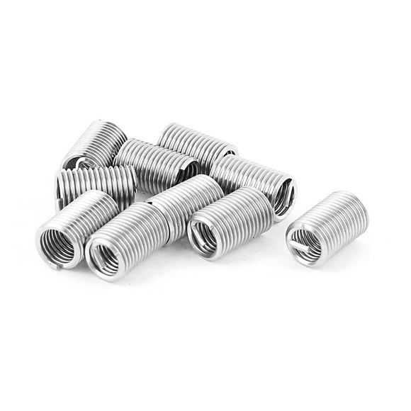 10Pcs 304 Stainless Steel Wire Thread Repair Inserts M6 x 1mm x 2D