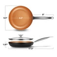 thumbnail image 4 of CS KOCHSYSTEME 10" Copper Nonstick Frying Pans with Lid, Professional Pan, All Stove Tops Compatible, 4 of 6