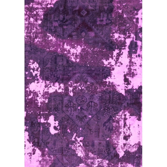 Ahgly Company Indoor Rectangle Abstract Pink Modern Area Rugs, 5' x 7'