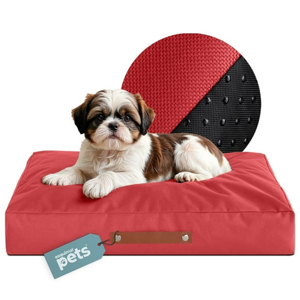 Cama Antiestrés Esquimal para Perro y Gato Rojo Lavable Chico