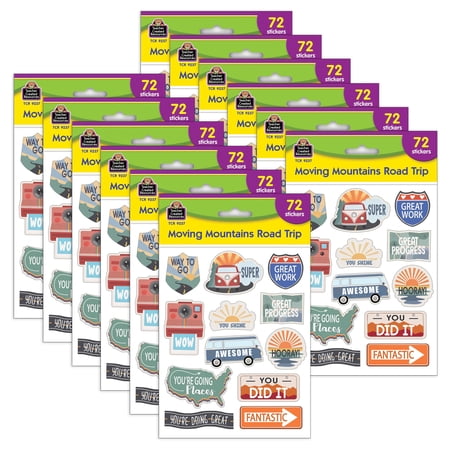 Teacher Created Resources Moving Mountains Road Trip Stickers 72 Per Pack 12 Packs