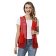 thumbnail image 5 of Toptie Adult Mesh Vest Zipper Supermarket Team Volunteer Uniform Vest - Red, 5 of 7