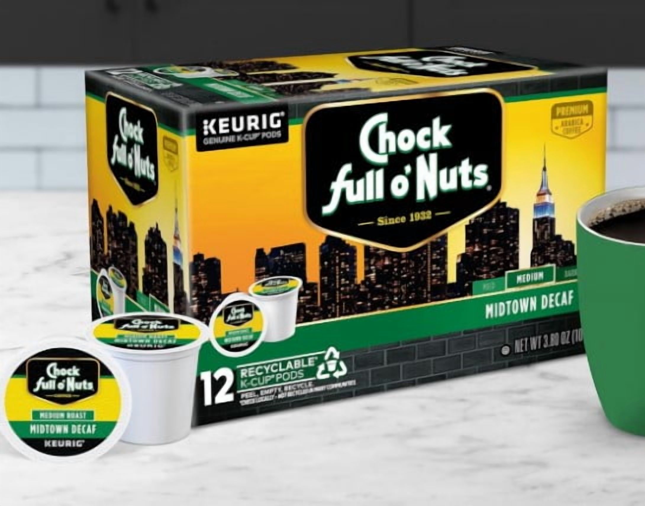 Chock Full o' Nuts Midtown Decaf Keurig K-Cup Coffee Pods (2-12CT Boxes)