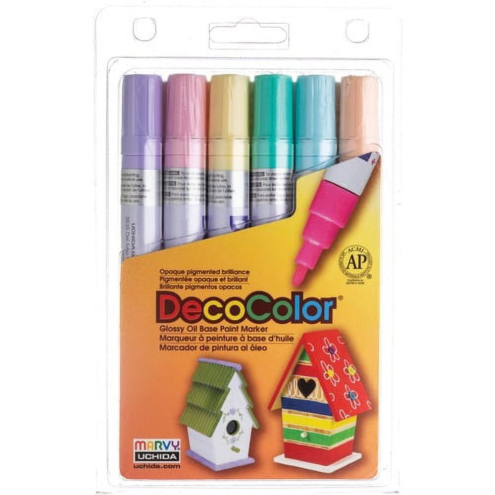 Marvy Uchida DecoColor Pastel Paint Marker Set - Broad Point Permanent Artist Markers