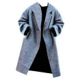 thumbnail image 4 of Baqcunre Womens Winter Coats 2023 New European And American Autumn Women's Long Sleeved Lapel Coat Printed Woolen Long Coat Fleece Jacket Womens Fall Fashion 2023 Grey L, 4 of 4