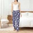 thumbnail image 4 of Salouo Skull flower crystal Print Women's Pajama Pants Casual Loose Sweatpants PJs Flowy Pants Drawstring Palazzo for Women Wide Leg Pants Lounge Pajama -X-Large, 4 of 8