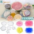 1/2/6Pcs Silicone Food Cover Stretch Lid Reusable Airtight Food Cap