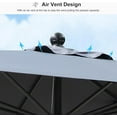 thumbnail image 3 of PURPLE LEAF 9' x 11.5' Patio Market Umbrella Outdoor Table Sun Umbrellas with Crank 8 Aluminum Sturdy Ribs for Pool Deck Backyard Beach Light Grey, 3 of 7