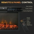 thumbnail image 3 of 24" Electric Fireplace Insert, Retro Recessed Fireplace Heater with Realistic Flame, Remote Control and Adjustable Brightness, 750/1500W, Black, 3 of 7