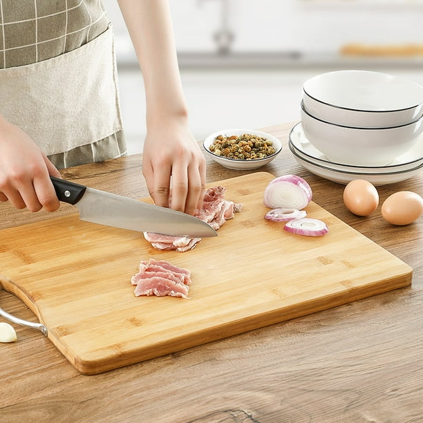 Tabla de cortar de cocina china, tabla de cortar de bambú grande y gruesa, tabla de cortar de madera maciza, tabla de cortar para cortar frutas, tabla de cortar de bambú