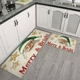 thumbnail image 3 of Set of 2 Christmas Kitchen Rugs Gingerbread Man Pine Tree Gnomes Short Kitchen Runner Non Skid Kitchen Rugs and Matsfor Bath Cooking (47x17+30x17 inches), 3 of 7