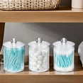 thumbnail image 3 of SNNROO Lot de 4 Distributeurs de Cotons-Tiges - Tampons Ronds en Plastique Transparent avec Couvercles pour Rangement et Organisation de Salle de Bain, 3 of 8
