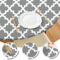 thumbnail image 4 of Gray and White Geometric Lattice Pattern Round Fitted Tablecloth with Elastic Edge,Dining Table Cover Waterproof,Outdoor Round Tablecloth for Camping,Dining,Indoor and Outdoor, 4 of 7