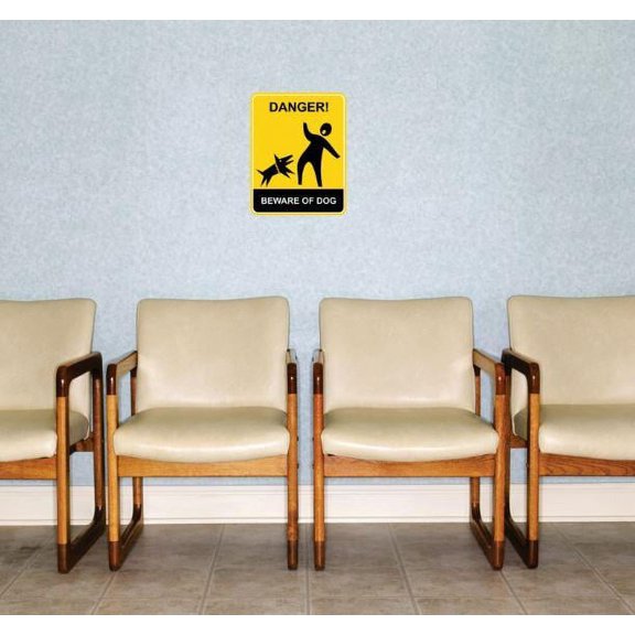 Custom Decal Vinyl Wall Sticker : Danger Beware of Dog Alert Warning Bedroom Bathroom Living Room Mural : 40 X60" -