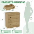 thumbnail image 3 of Huisuilinss Fluted Dresser For Bedroom,3/5 Drawer Dresser,Tall Modern Chest Of Drawers,Wood Nightstand Storage Dresser For Hallway Living Room Entryway Dorm, 3 of 9