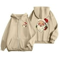 thumbnail image 4 of WILLBEST Sudadera de Mujer Ladies' Christmas Printed Zipper Long Sleeved Pocket Drawstring Casual Hooded Sweatshirt 1654 Grande, 4 of 8