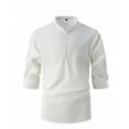 thumbnail image 2 of WREESH Men's Striped Button-Down Shirt Short Sleeve Casual Office Wear, Classic Fit with Contrast Collar & Button Placket, 2 of 8