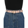 thumbnail image 7 of INSPIRE CHIC Women's Studded Grommet Circle Metal Buckle Leather Belt, 7 of 7
