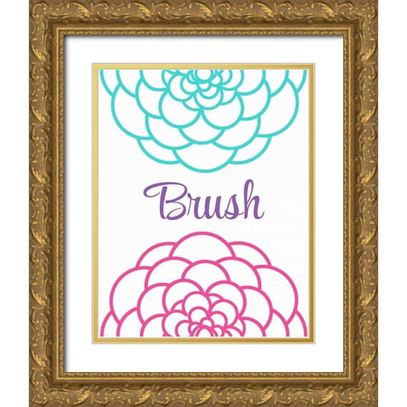 Robinson, Tamara 15x18 Gold Ornate Wood Framed with Double Matting Museum Art Print Titled - Brush Flower