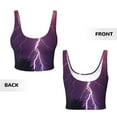 thumbnail image 6 of Uemuo Thunderstorm Violet Purple Pattern Women's Sports Bra - High Impact Support, Breathable, and Comfortable Athletic Bra for Running, Yoga, and Workouts, 6 of 9