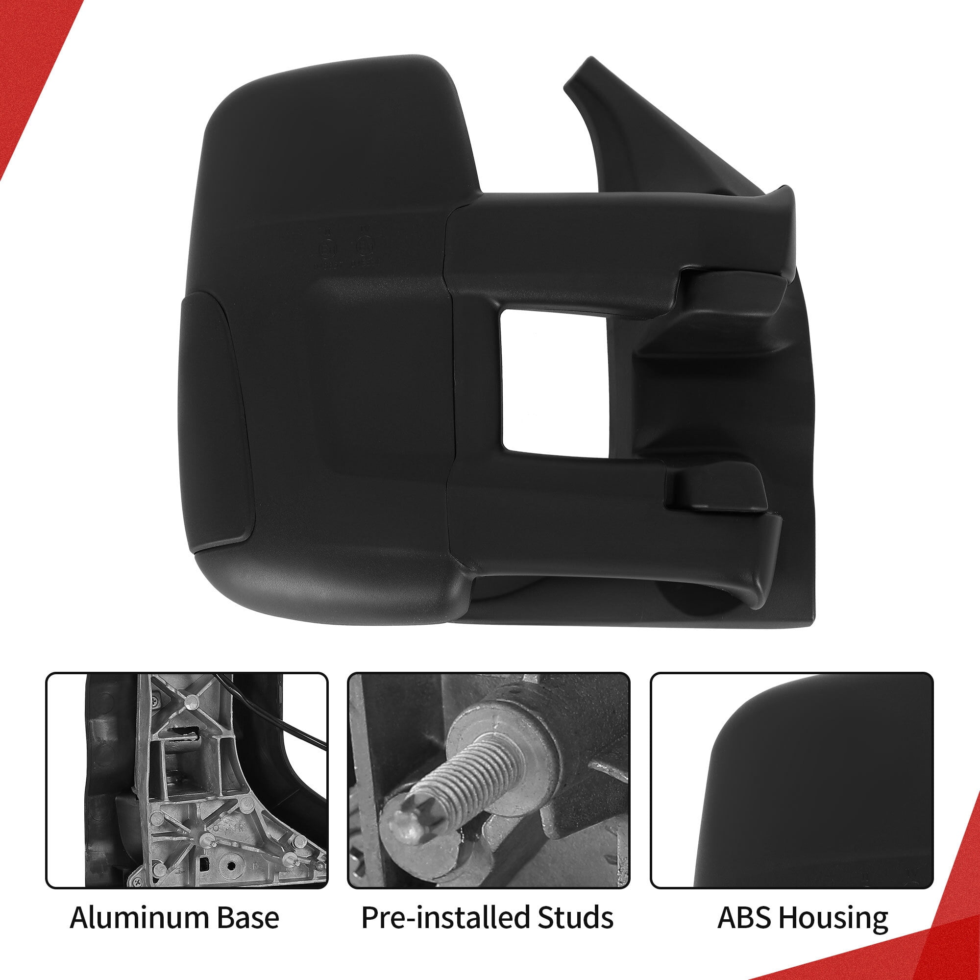 Power Heated Adjustable Folding Right Passenger Door Mirror for 2015-2021 Ford Transit 150/250/350 Black Replacement Side Mirror Plug and Play