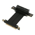 thumbnail image 1 of PCIE 4.0 4X Riser Cable, Dual 90 Degree Right Angle Extension, PCIE 4.0 4X Port High Speed 64 Pin Flexible GPU Graphics Card Extension Cable for PC Cases, 1 of 7