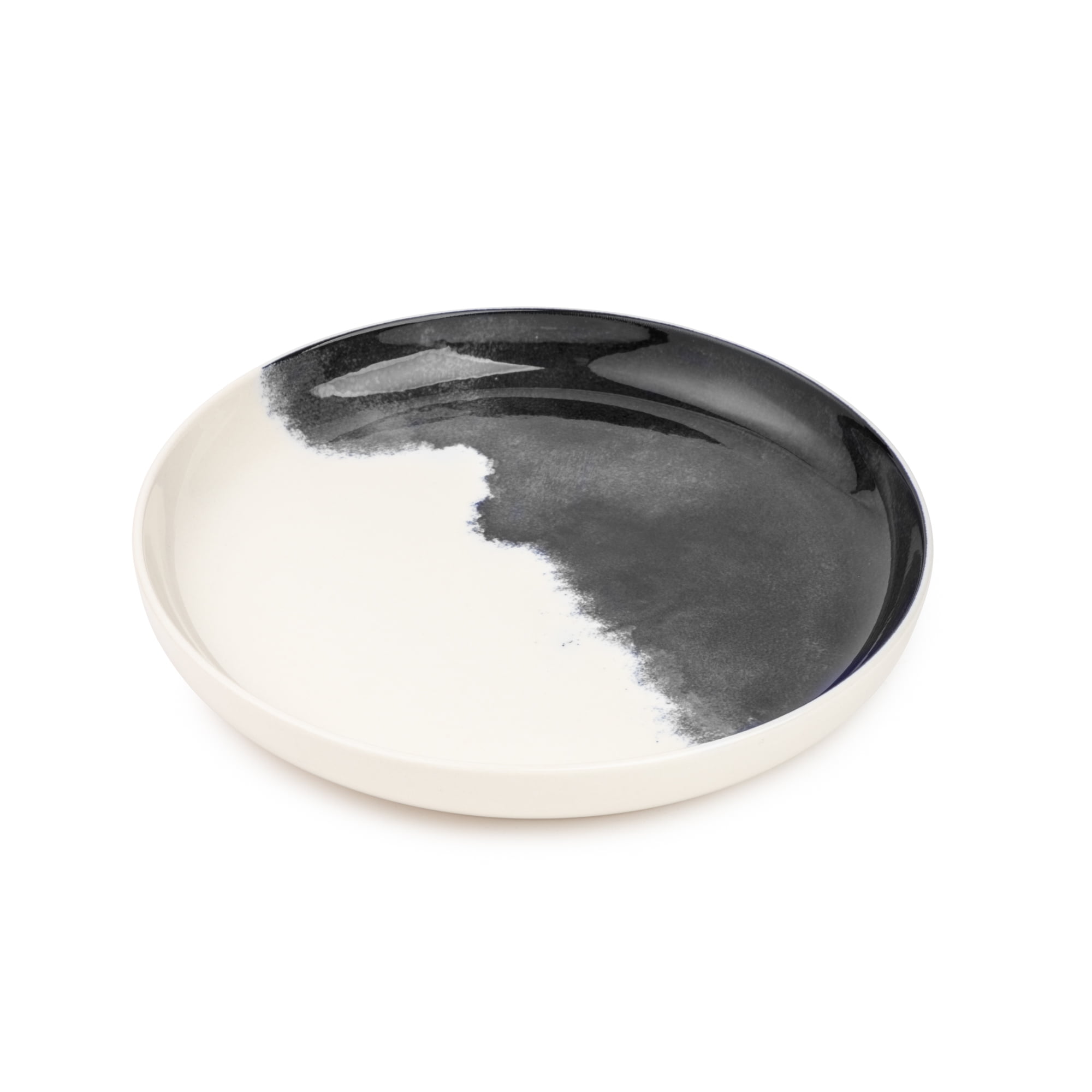 (2 pack) Thyme & Table Stoneware Plate, Grey Drip Collection