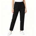 thumbnail image 2 of LIaqionyy Women's Baggy Pants Elastic Waisted Straight Leg Loose Casual Work Solid Color Trousers with Pockets, 2 of 8