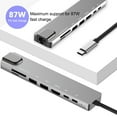thumbnail image 2 of Tomfoto - Concentrador USB C 8 en 1, estación de acoplamiento tipo C, adaptador multipuerto con puerto de carga 4K HD RJ45 Ethernet USB 3.0 PD, lector de tarjetas TF, compatible con MacBook,, 2 of 7